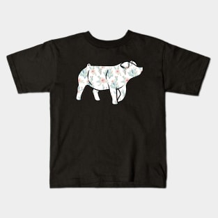 Watercolor Cactus Pig Silhouette 1 - NOT FOR RESALE WITHOUT PERMISSION Kids T-Shirt